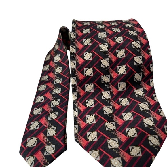 Brioni Men’s Geometric Floral Hand Made 100% Barcelino Silk Tie 60 X 4O Vintage - Picture 2 of 8
